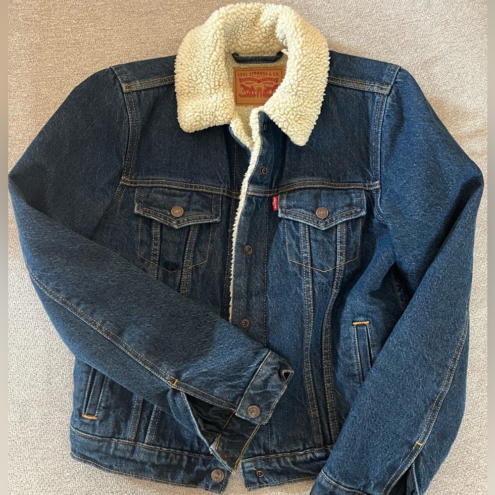 Levi Denim Jacket with Sherpa Lining - S